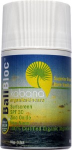 Bali Bloc SPF 30 Pure Vanilla Sunscreen Stick 100% Organic Very Water Resistant - Soy Free