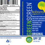 Green Screen® Organic Sunscreen SPF 32 Original – Soy Free